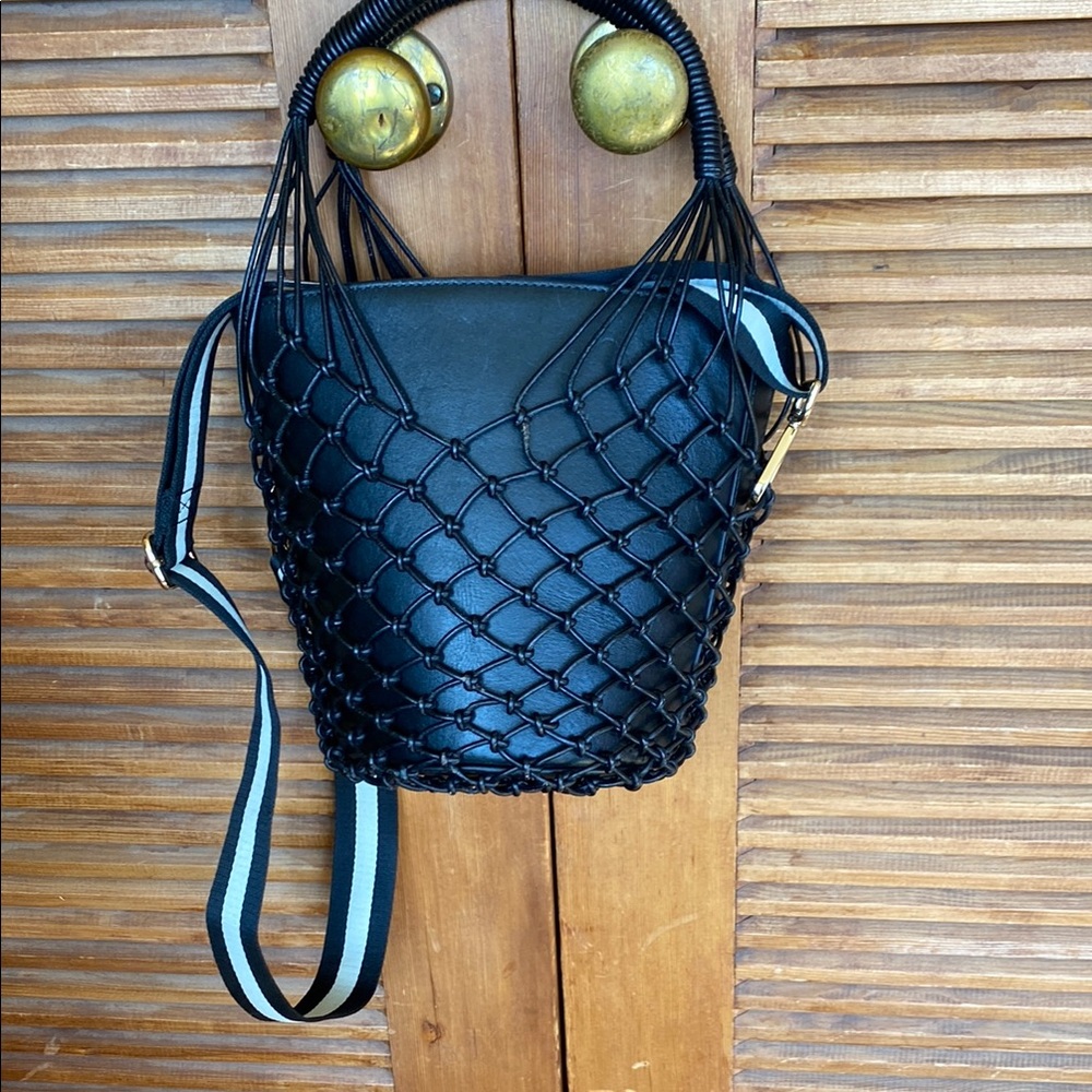 J. Crew Black Woven Shoulder Bag